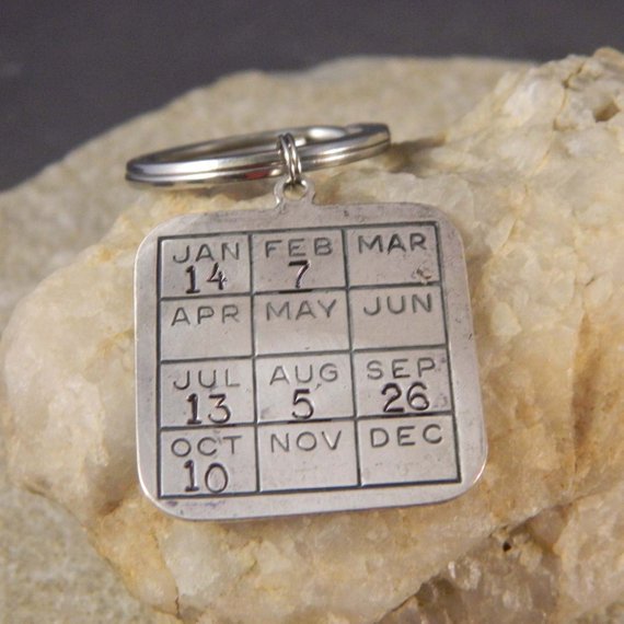 Calendar Keychain Personalized with Date